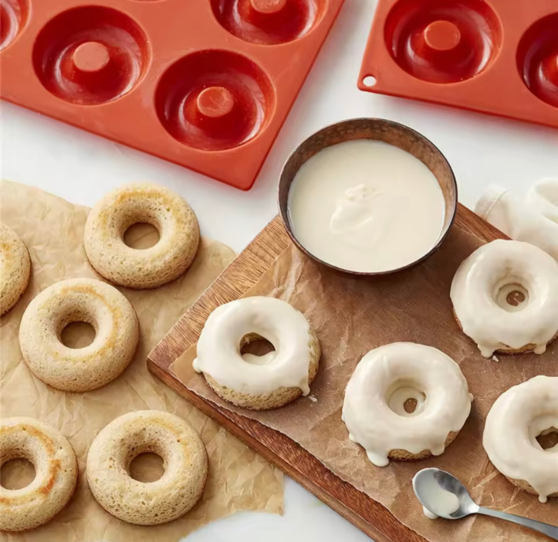 Mini Silicone Donut Chocolate Molds, 18 Grids 3D Silicone Donuts Molds, Pastry Decorating Molds Mini Silicone Donut Chocolate Molds, 18 Grids 3D Silicone Donuts Molds, Pastry Decorating Molds
